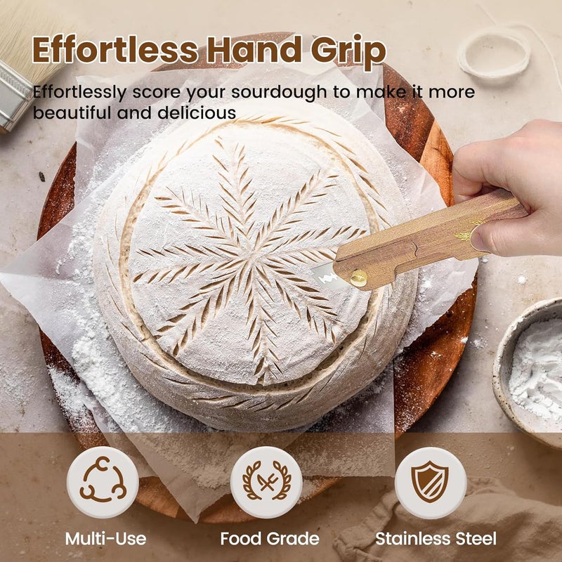 Drcomtruing Bread Lame Dough Scoring Tool, Upgrade Bread Scoring Tool for Sourdough Bread Baking, Sourdough Scoring Tool for Homemade With 10 Razor Blades - Image 3